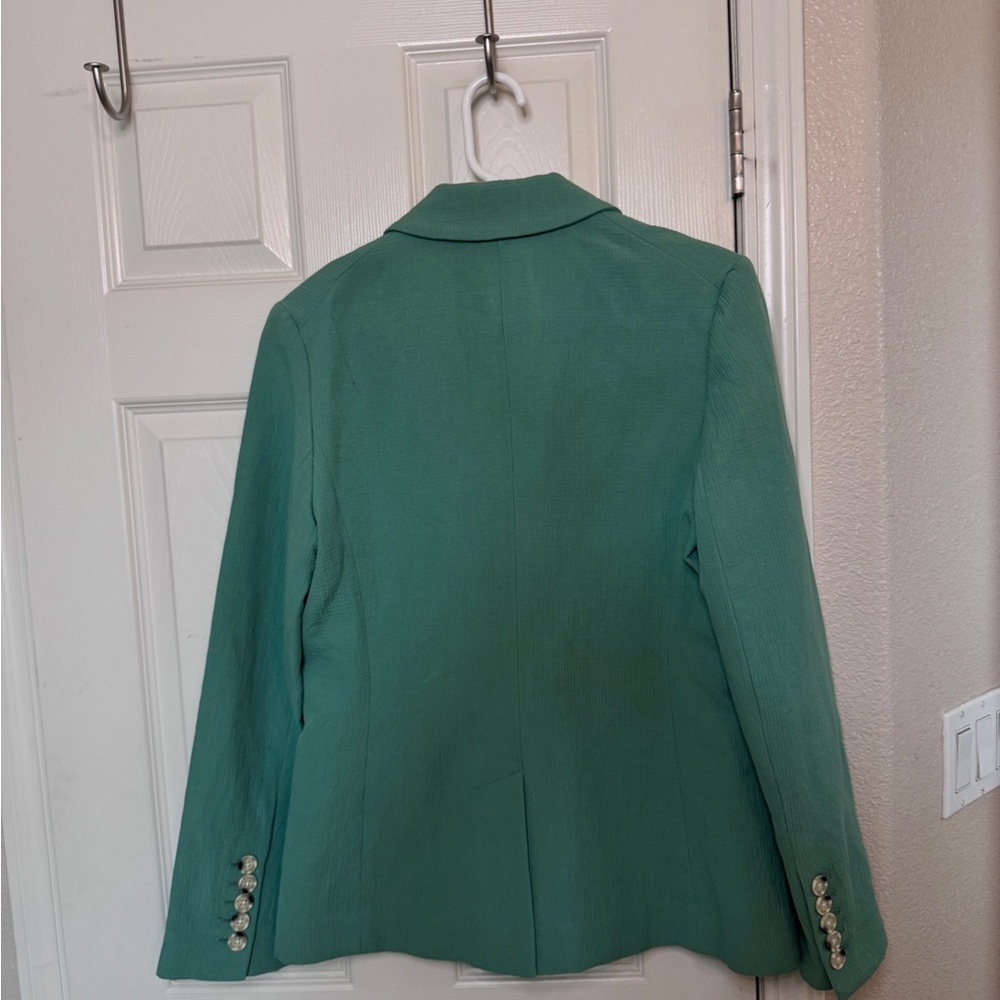 Veronica Beard Mint Green Double-Breasted Blazer - Picture 6 of 16
